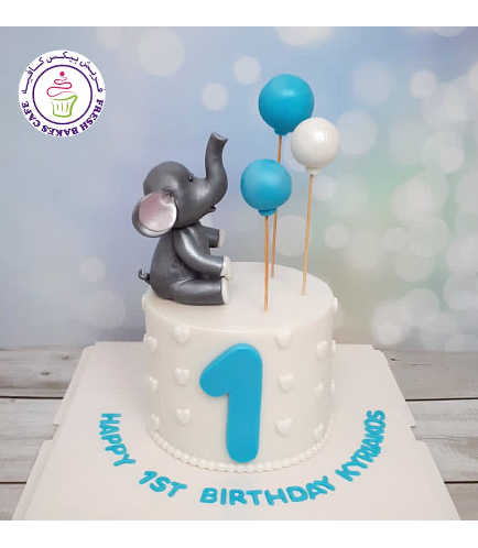 Cake - Elephant - 3D Cake Topper 05 - Blue