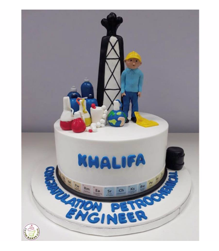 Engineer Themed Cake - Petroleum -  Character & 3D Cake Toppers