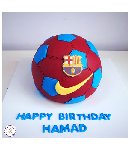 Football Themed Cake - FC Barcelona - Ball - 3D Cake 02a