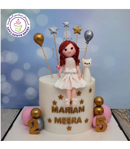 Fairies Themed Cake - 3D Cake Toppers - 1 Tier 02