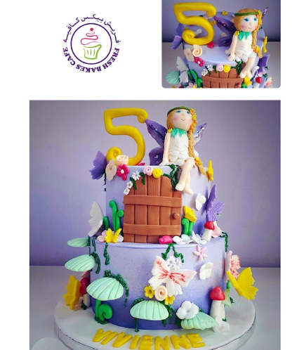 Fairies Themed Cake - 3D Cake Toppers - 2 Tier 01