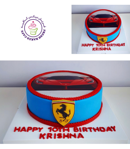 Car Themed Cake - Ferrari - Car - Printed Picture 01