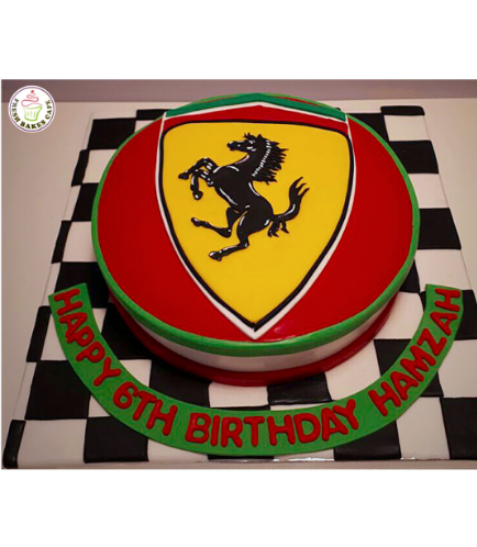 Car Themed Cake - Ferrari - Logo - 2D Fondant Picture