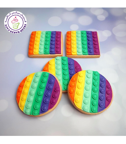 Fidget Toy Themed Cookies - Shapes - Circles & Squares 01