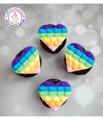 Fidget Toy Themed Cupcakes - Hearts