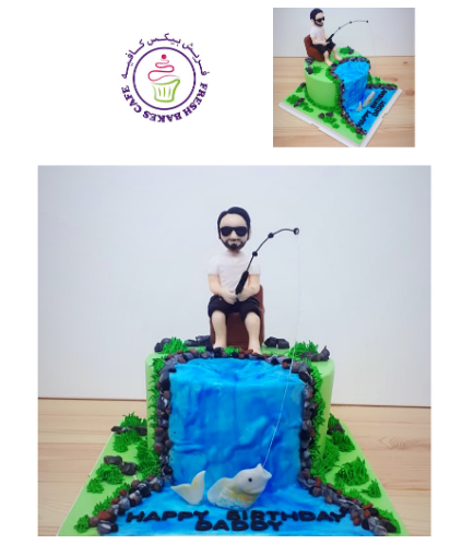 Fishing Themed Cake - 3D Fisherman 02