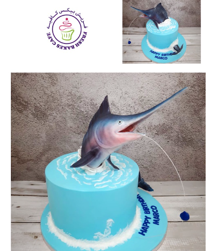 Fishing Themed Cake - 3D Fish