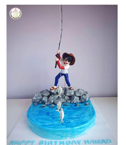 Fishing Themed Cake - 3D Fisherman 01b