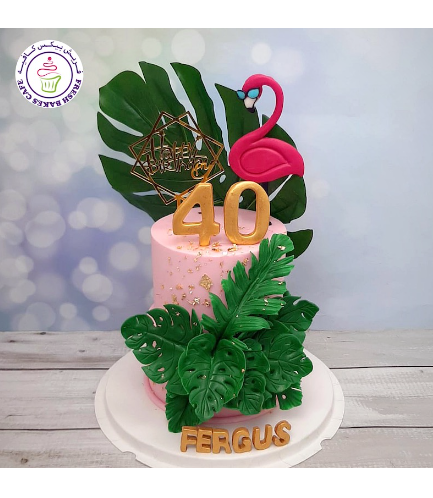 Cake - Flamingo - 2D Cake Toppers - 2 Tier 02