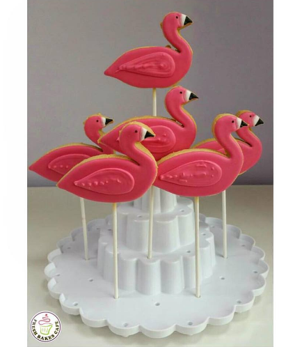 Cookies - Flamingo - on Sticks