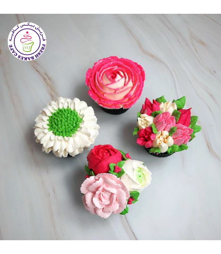 Cupcakes - Flowers - Cream Piping 05