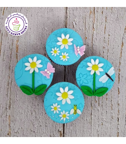 Cupcakes - Daisies  with Insects