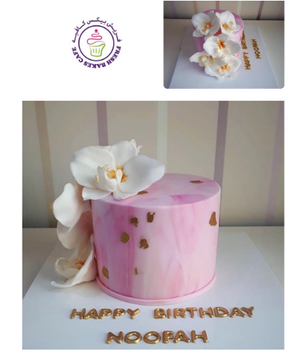 Cake - Orchids - Pink Marble 01