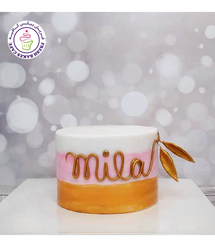 Fondant Ombre Cake - Shaded - Pink & Gold 02