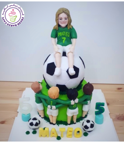 Football Themed Cake - Ball - 3D Cake Topper & Characters