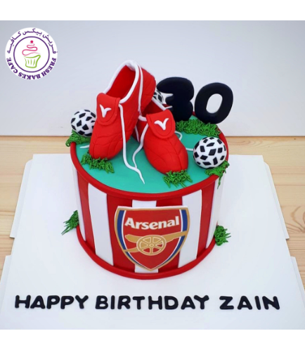 Football Themed Cake - Arsenal - Logo - Printed Picture & 3D Cake Toppers
