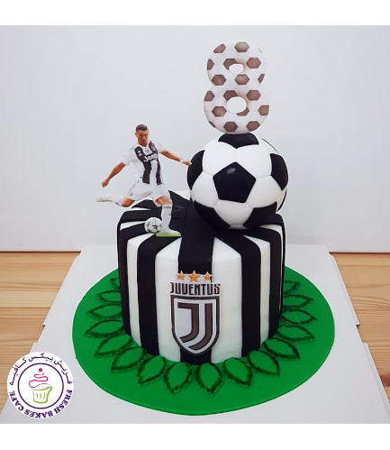 Football Themed Cake - Juventus - Printed Picture & 3D Ball