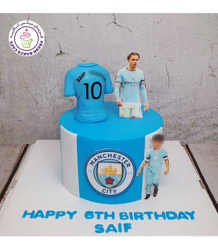 Football Themed Cake - Manchester City - 3D Jersey & Printed Picture 02