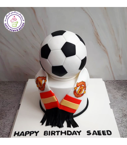 Football Themed Cake - Manchester United - Ball - 3D Cake Topper 03