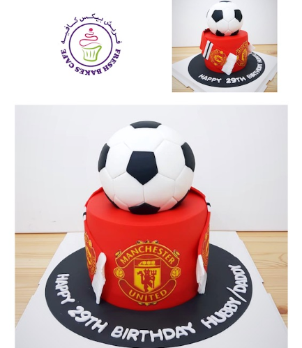 Football Themed Cake - Manchester United - Ball - 3D Cake Topper 02
