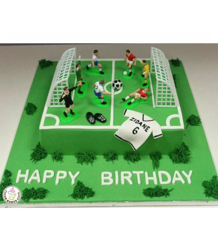 Football Themed Cake - Field - 3D Cake with Plastic Toys