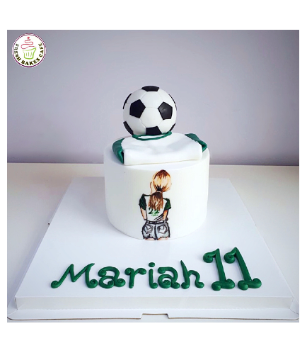 Football Themed Cake - Ball, Jersey, &  Painting 01