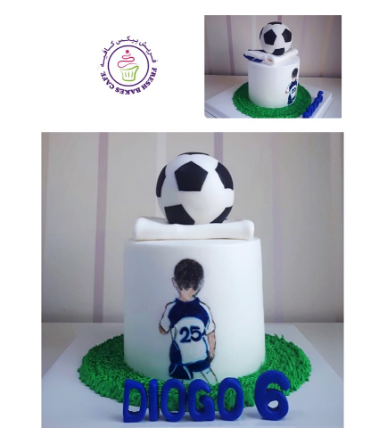 Football Themed Cake - Ball, Jersey, &  Painting 02