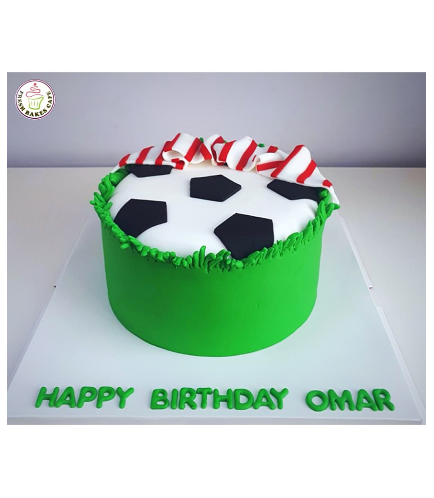 Football Themed Cake - Ball - 2D Cake Topper & Scarf