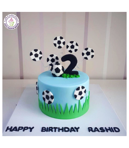 Football Themed Cake - Ball - 3D Cake Topper with 2D Balls