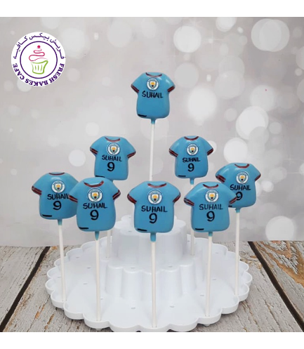 Football Themed Cake Pops - Jerseys - Manchester City