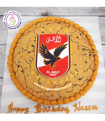 Football Themed Cookie Cake - Al Ahly- Logo - Printed Picture