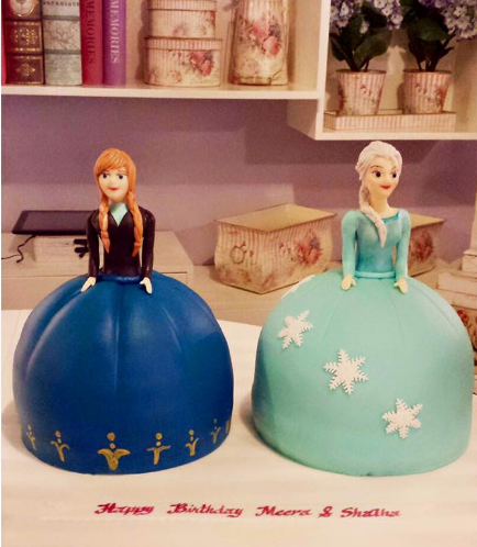 Cake - Double Celebration - 2 Cakes - Disney Frozen Elsa & Anna