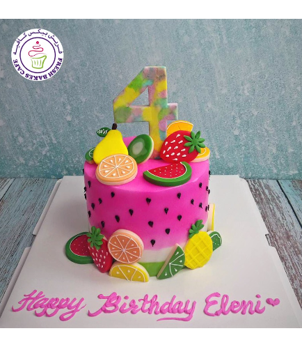 Fruits Themed Cake - 1 Tier