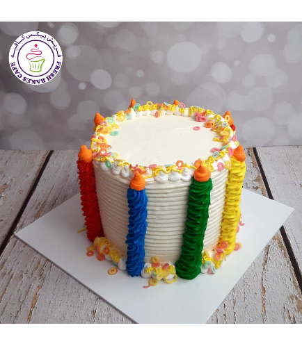 Cake - Cream Piping - Funfetti Cake