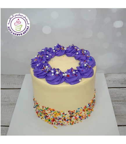 Funfetti Cake - Cream Piping - Purple 01