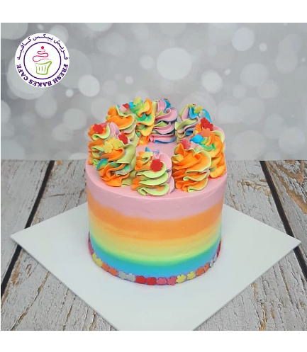 Funfetti Cake - Cream Piping - Rainbow - Pastel 01