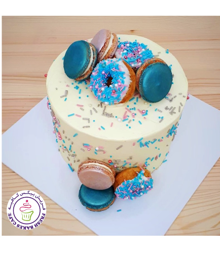 Funfetti Cake with Donuts & Macarons 02