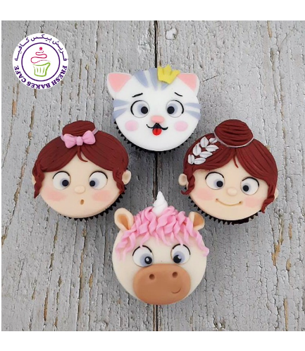 Girls, Cat, & Unicorn Themed Cupcakes