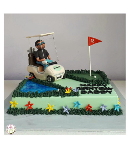 Golf Themed Cake - Character - Man in Cart