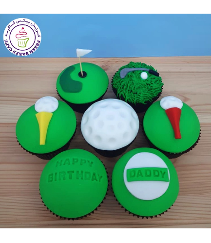 Golf Themed Cupcakes - 2D Toppers