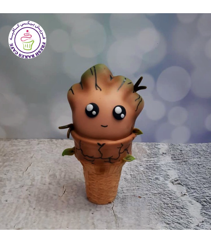 Groot Themed Cone Cake Pop