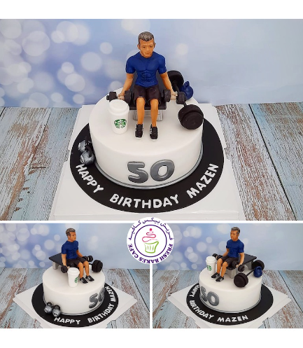 Gym Themed Cake - Character - Round Cake 09