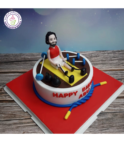 Gym Themed Cake - Character - Round Cake 05