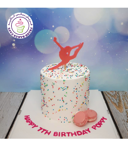 Gymnastics Themed Cake - Silhouette - 2D Cake Topper