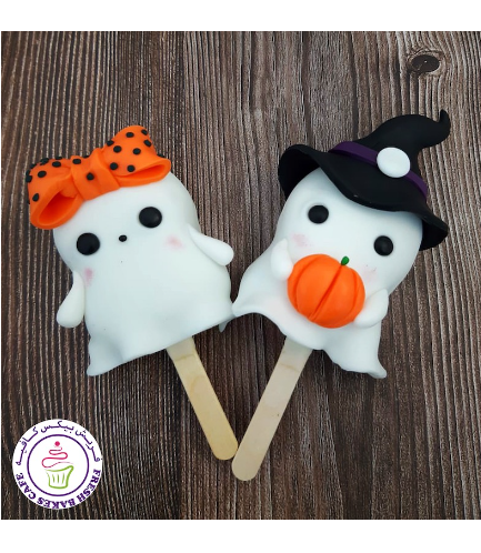 Halloween Themed Popsicakes - Ghosts 02