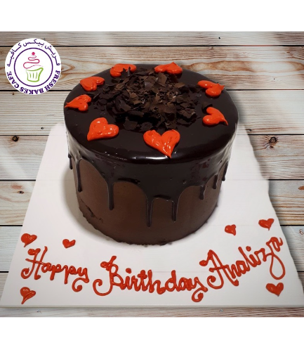 Cake - Hearts - Piping - Chocolate Cake