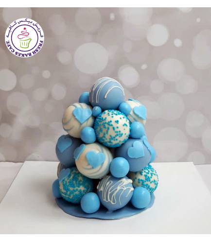 Cake Pops Tower - Hearts - Blue