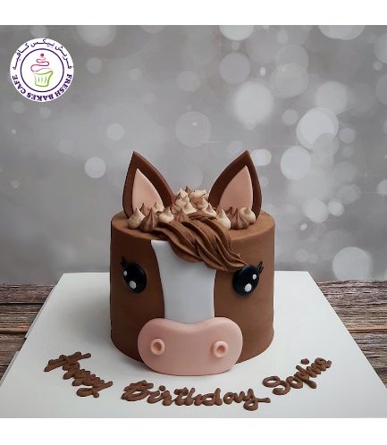 Horse Themed Cake - 2D Cake 02 - 1 Tier