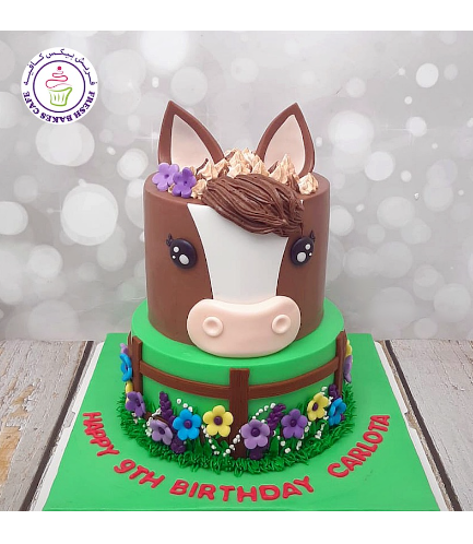 Horse Themed Cake - 2D Cake 02 - 2 Tier