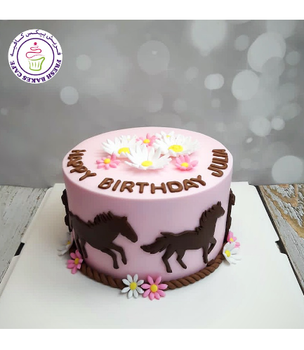 Horse Themed Cake - 2D Cake Topper - 1 Tier 02